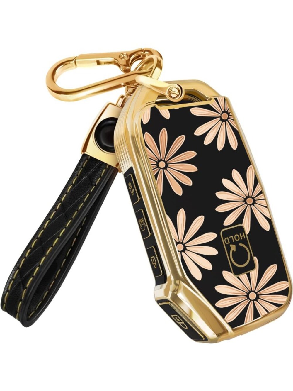 Stylish TPU Key Fob Cover & Leather Keychain for Kia - Durable & Protective Case